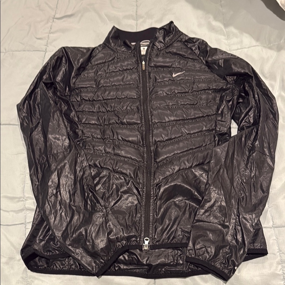 Nike Shiny Black Quilted Jacket